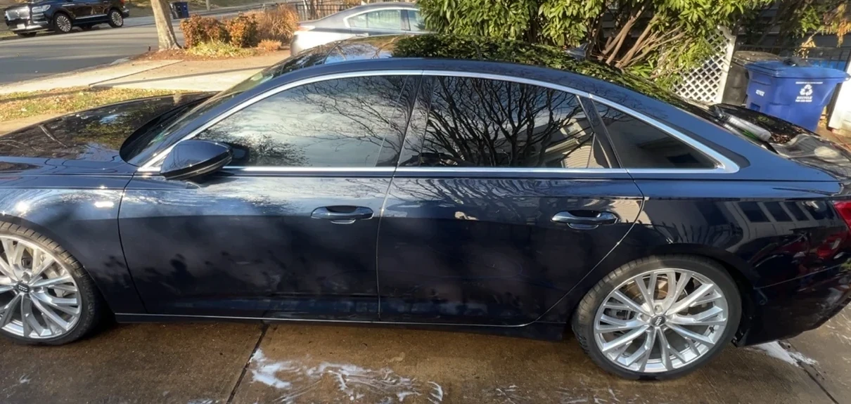 Refined dark paint showing improved gloss and clarity